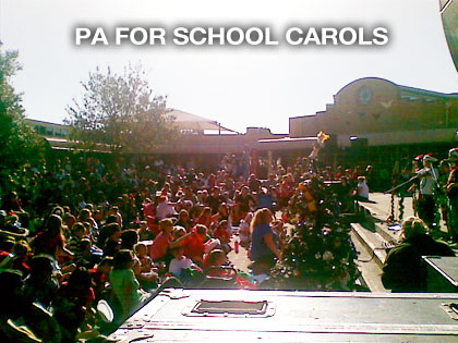 pa hire for school carols in melbourne