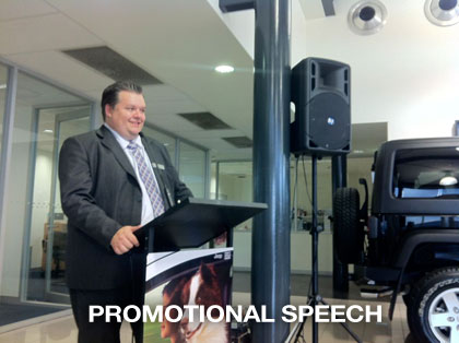 pa hire for promotional speeches