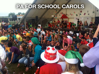 pa hire for school carols in melbourne by the sound guys