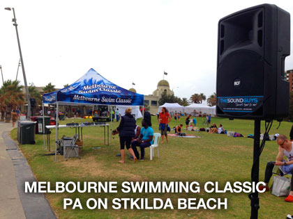 the sound guys provided PA for melbourne swimming classic on StKilda beach