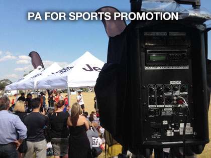 the sound guys supplying pa hire for sports promotion