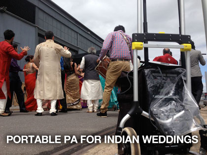 the sound guys supplying portable pa for indian wedding