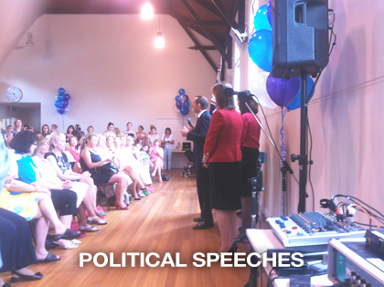 the sound guys supplied PA sound hire for Tony Abbott Political election campaign speech