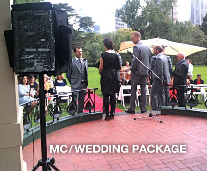 the sound guys supplied PA hire for MC wedding