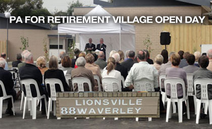 pa hire for retirement village open day